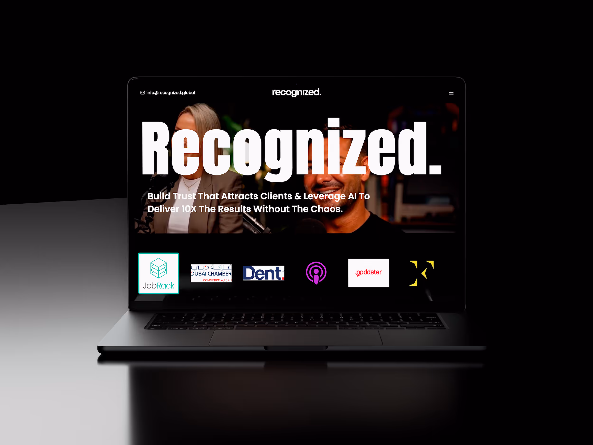 Recognized website displayed on a laptop